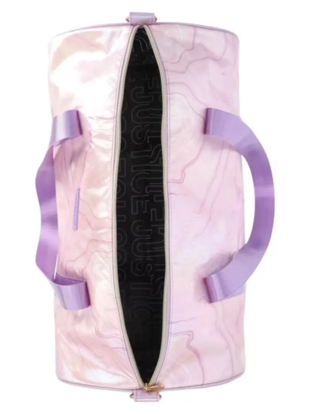 NWT Justice Pink Print Round Duffle Bag Girls Gym Travel Overnight